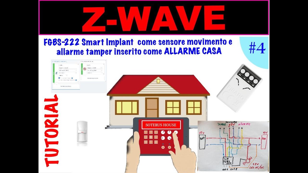 #FIBARO SMART IMPLANT #4  FGBS-222 QUARTA PARTE SENSORE MOVIMENTO INTEGRATO NELL' ANTIFURTO CASA