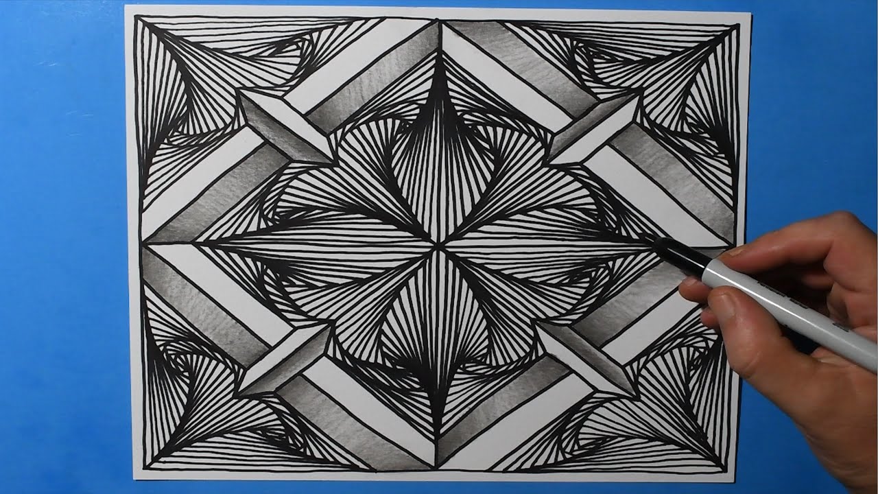 Daily Line Illusion #60 / April 2023 / Intricate Spiral Drawing Pattern / Satisfying and Relaxing