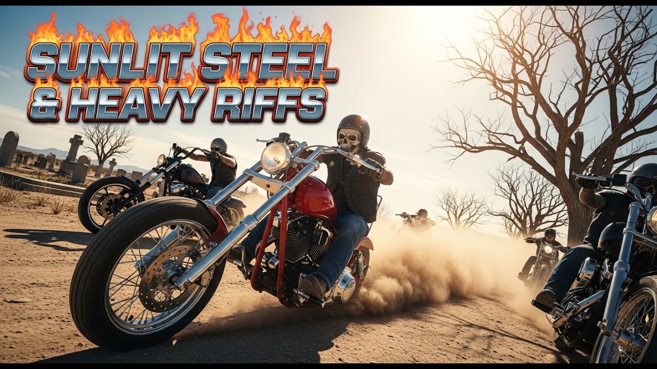 Sunlit Steel & Heavy Riffs #HeavyRiffs #SteelMachine #BlackLeatherOutlaw #BikerRock #LiveFree