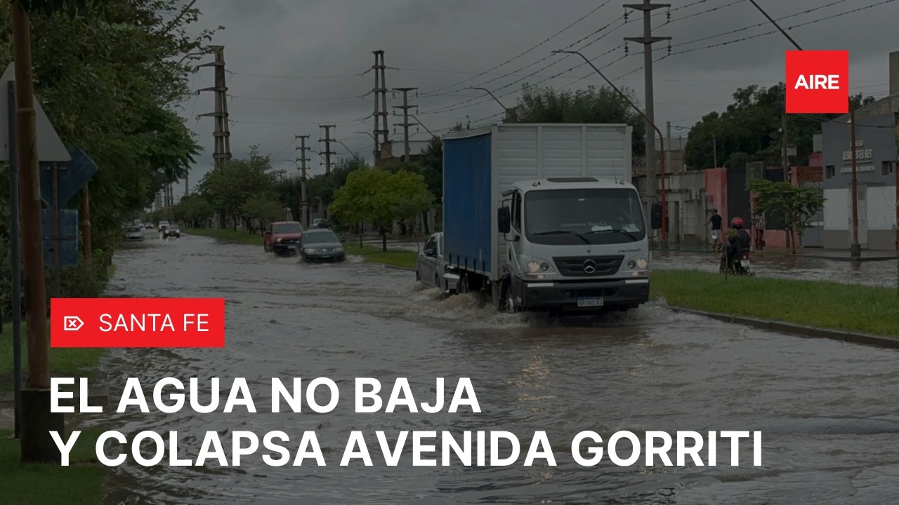 TEMPORAL en SANTA FE: el agua no baja en avenida Gorriti y complica el tránsito