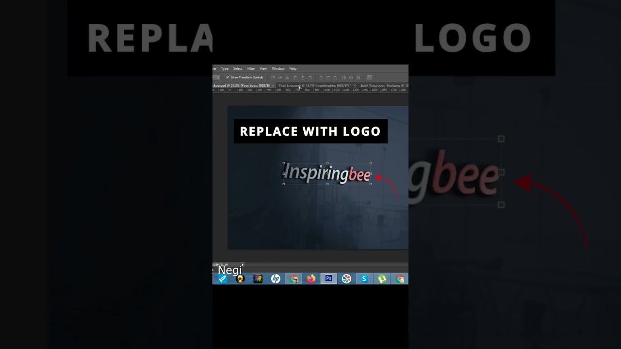 How to Create 3D Logo Mockup on Glass Wall in ✅ Photoshop #shorts #reels | Graphic Art Sangla 😘❤️😘
