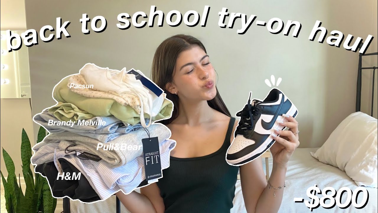 HUGE BACK TO SCHOOL CLOTHING HAUL 2022 (brandy melville, pacsun, H&M, Nike, & more)