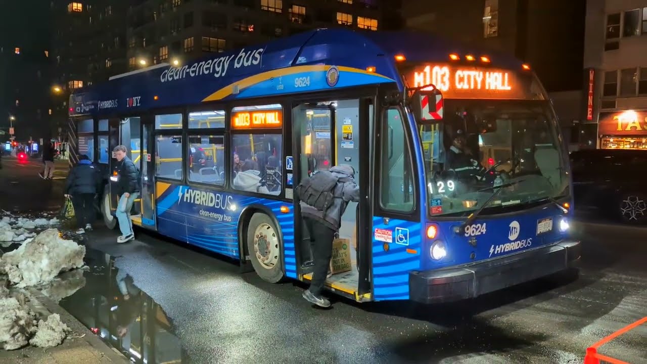 NYCT Bus: 2021 Nova Bus LFS HEV 9624 on the M103 & More at 3rd Ave & 14 Street