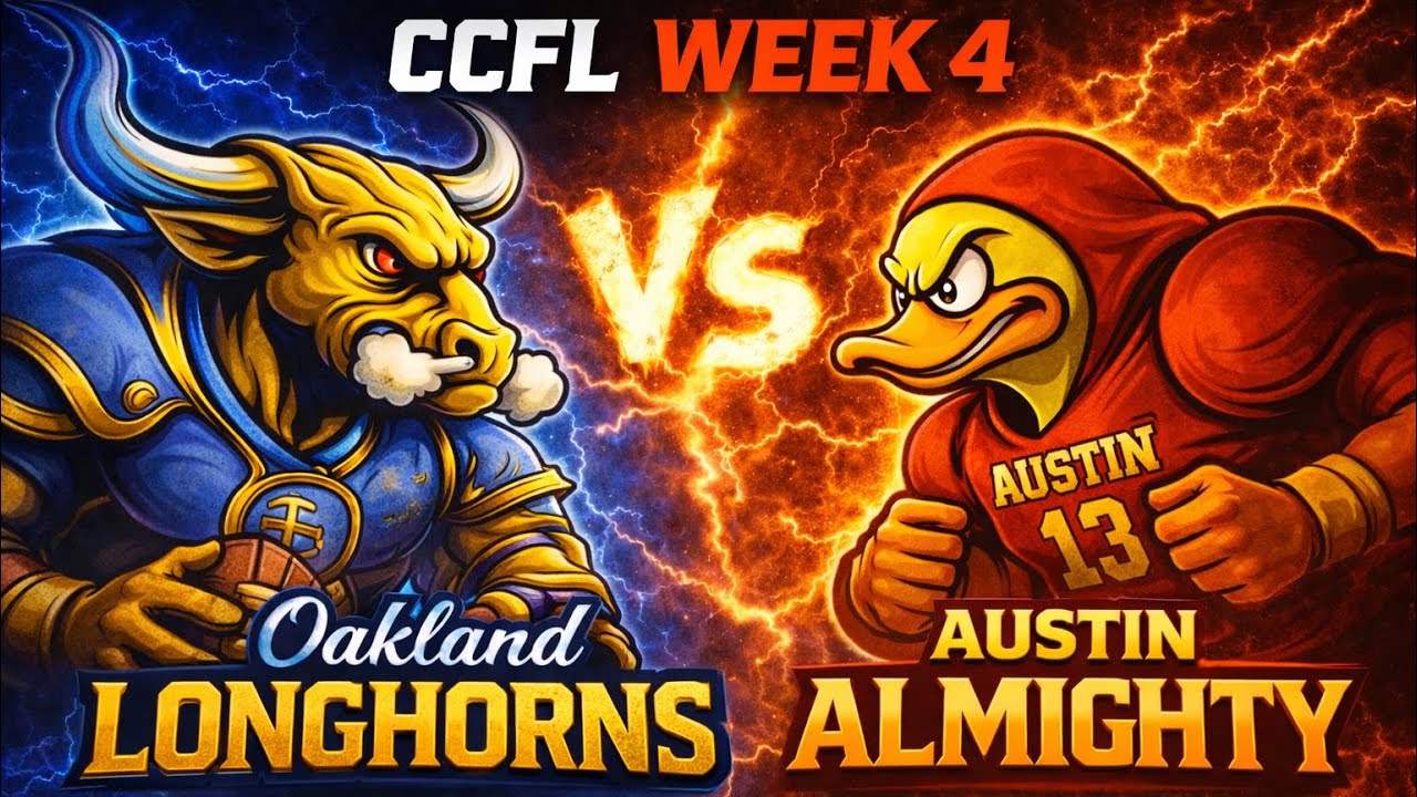 CCFL Week 4 Oakland Longhorns vs Austin Almighty. A WHOLE LOT OF TRASH TALK!