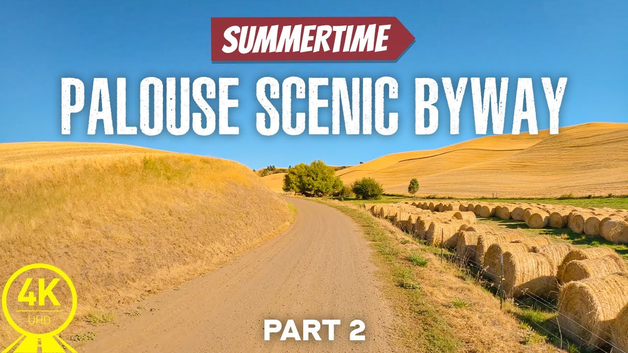 4K Palouse Scenic Byway - American Road Trip with Beautiful Music - Washington State, USA - Part #2