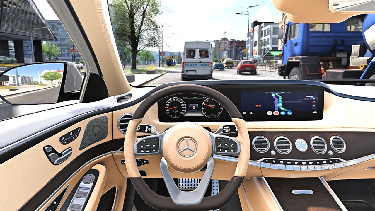Mercedes Benz Maybach S400D 2021 - Euro Truck Simulator 2 [Steering Wheel Game Play]