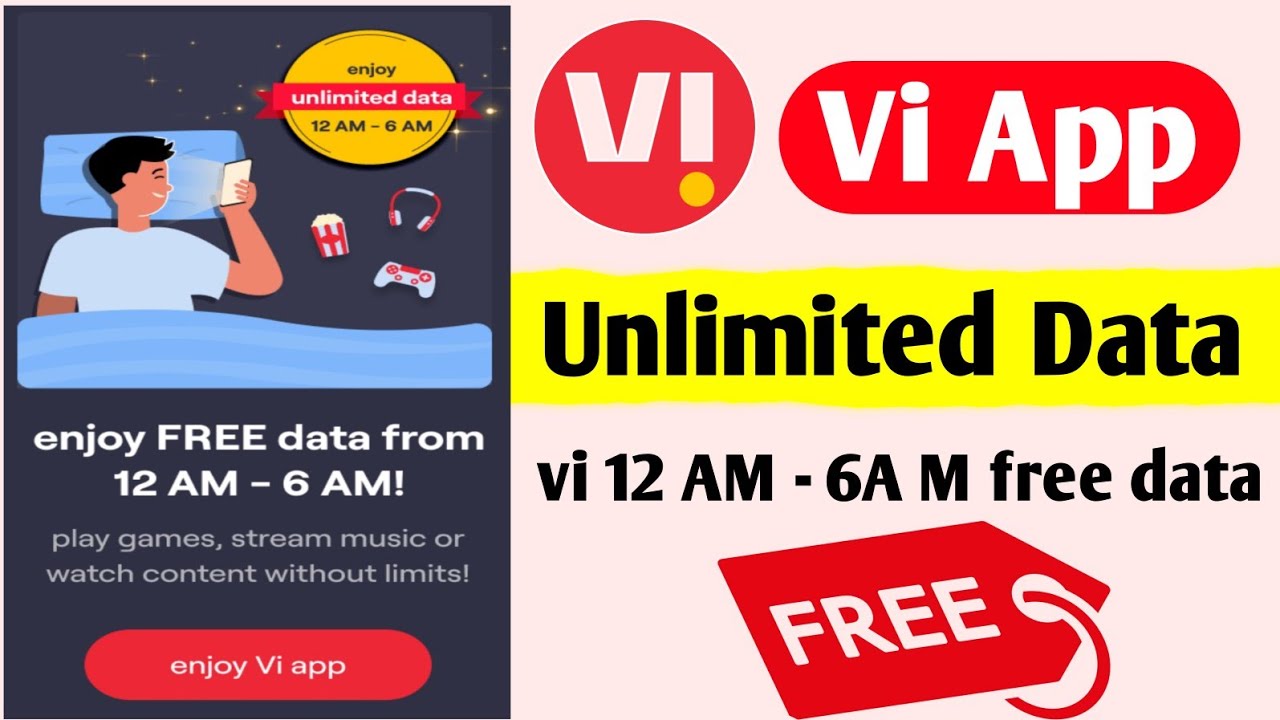 Vi unlimited data from 12am to 6am | Vi 12 to 6 free data | Vi hero unlimited data from 12am to 6am