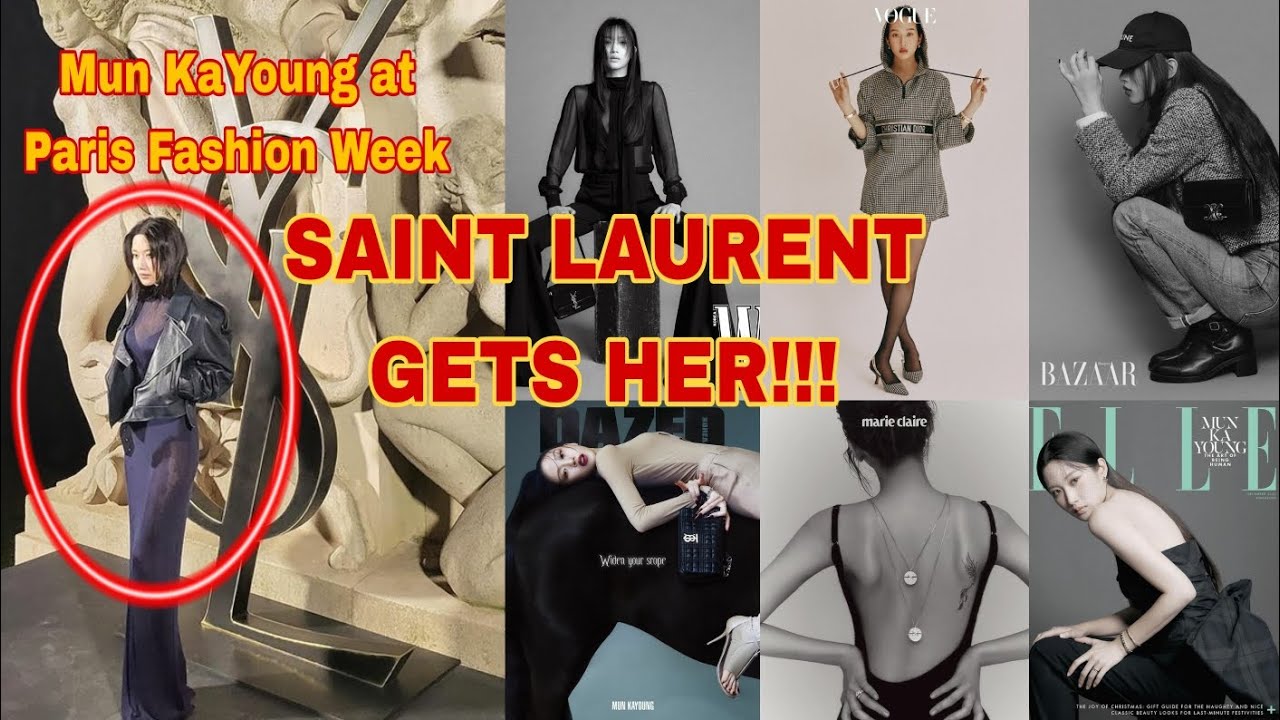 Mun KaYoung Slays every Brands She Works with 🖤🔥 | Paris Fashion Week YSL Women's Winter 23