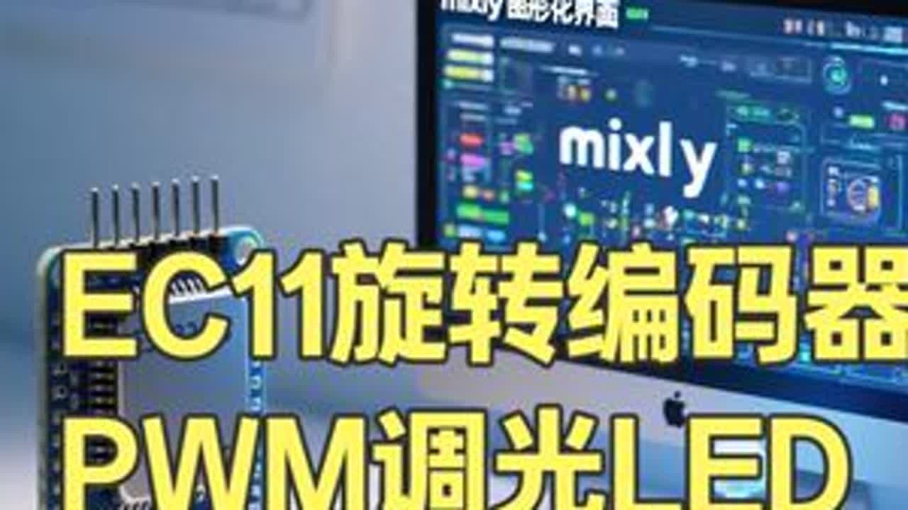 图形化ESP32S3：EC11旋转编码器进行PWM调光 #图形化编程#ESP32教程#ESP32#EC11 #旋转编码器