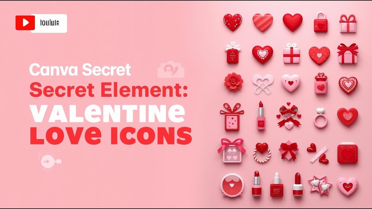 Секрет ко Дню святого Валентина от Canva 💕 - Как разблокировать милые иконки любви с помощью скры...