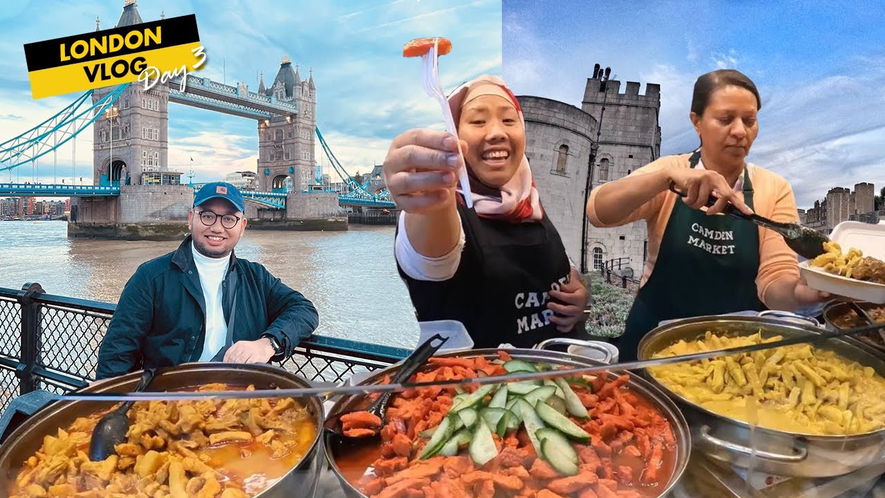 🇬🇧 Kari Kambing di CAMDEN MARKET & Sunset di Tower Bridge | London Day3 Vlog 🍖🍛