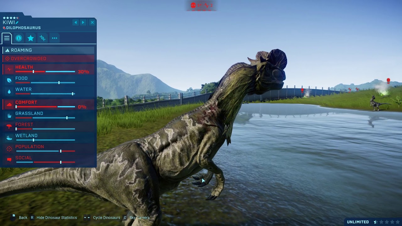 Jurassic World Evolution Dilophosaurus All Skins Battle Royale