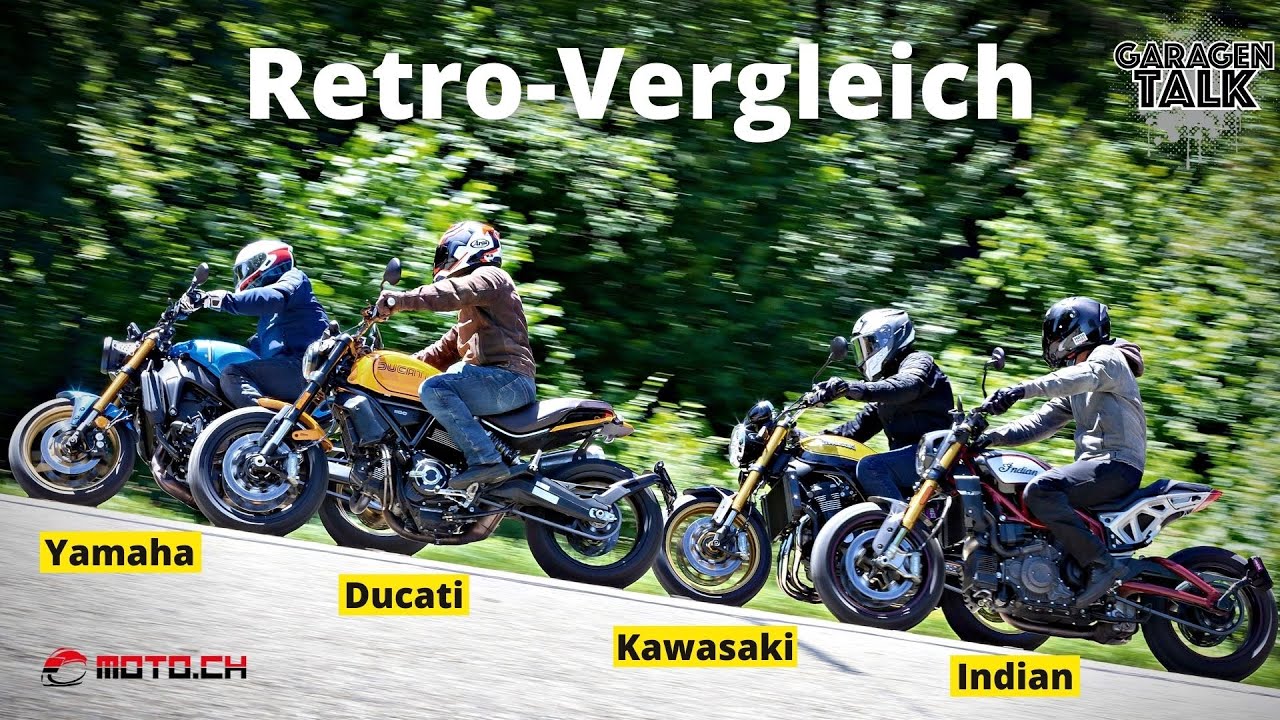 Retro-Vergleich - Ducati Scrambler 1100 gegen Indian FTR, Kawasaki Z900RS SE und Yamaha XSR 900