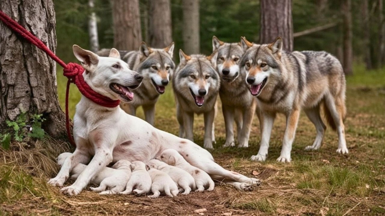 A Man Tied Up a Dog and Her Puppies and No One Could Have Imagined Who Would Come to Rescue Them.