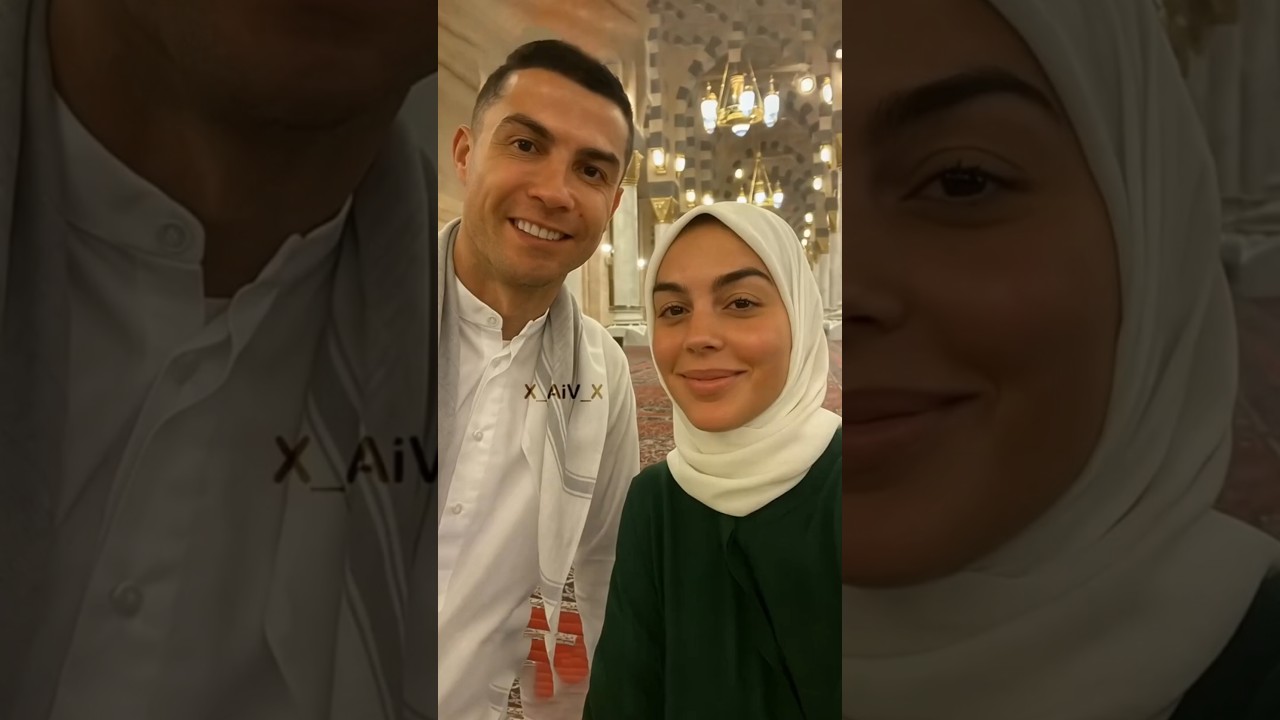 🙏 Cristiano Ronaldo & Georgina in Al-Masjid an-Nabawi | Spiritual AI Short ✨