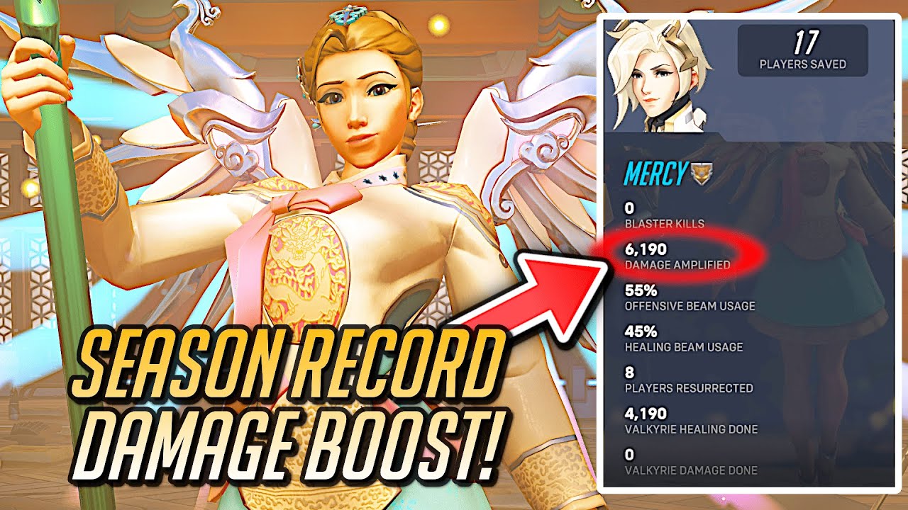 NEW Season High Damage Boosted! 😇 6k Damage Boost + 20k Healing - Mercy Gameplay Overwatch 2