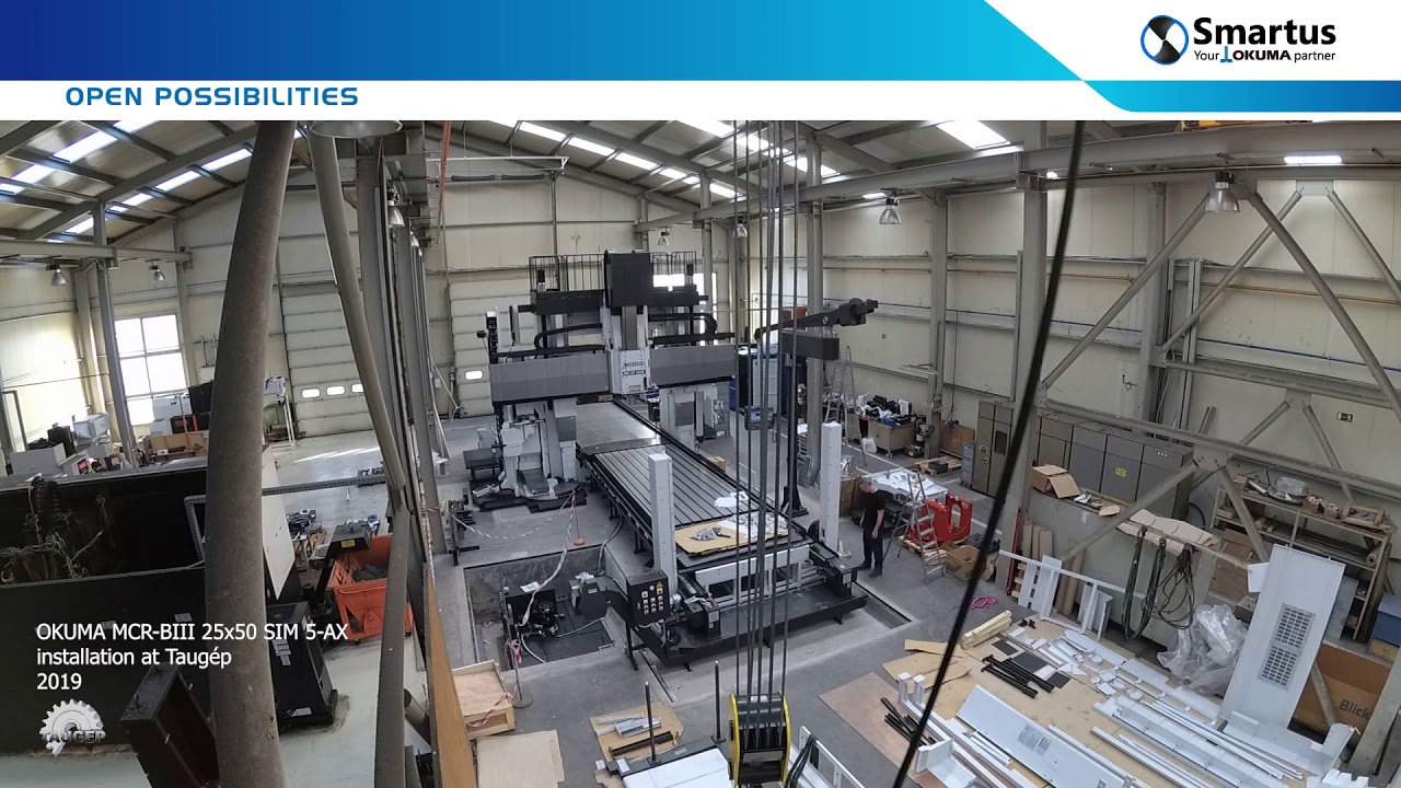 OKUMA MCR-BIII 25x50 SIM 5-AX installation time-lapse video