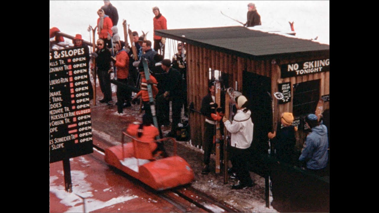 (1/2) 1957 Cranmore, NH - Learning to Ski - Skimobile lift footage - Home Movies