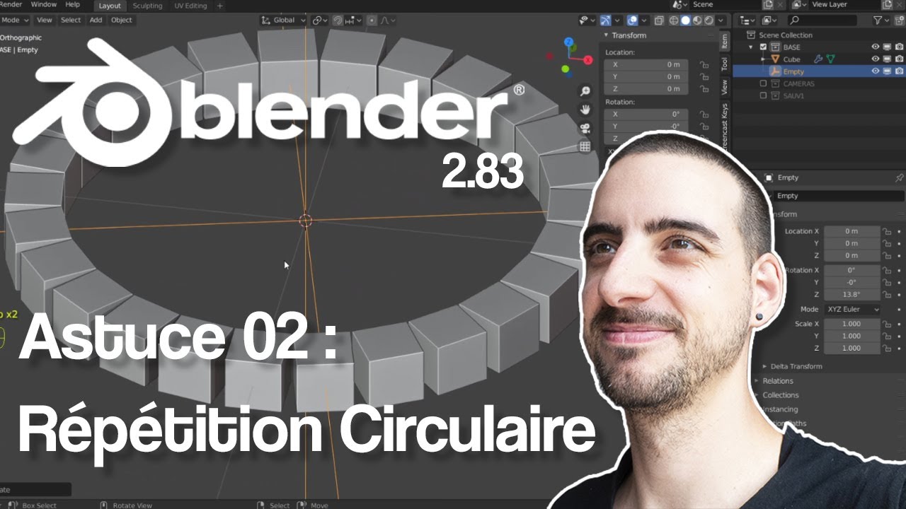 Blender 2.83 - Astuce 02 - Répétition Circulaire