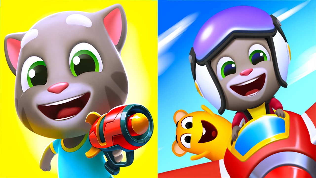 Talking Tom Blast Park VS Talking Tom Sky Run: The Fun New Flying Game