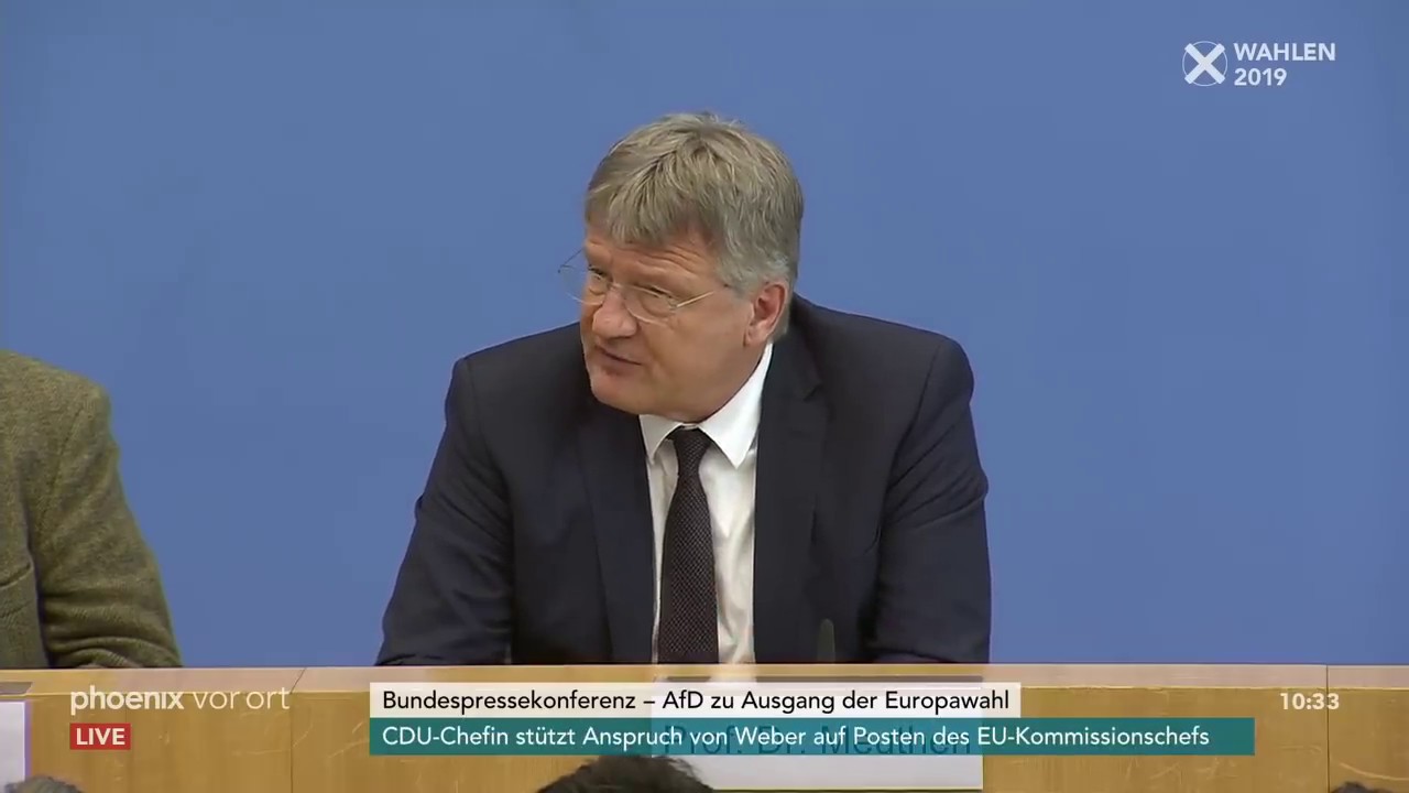 Pressekonferenz der AfD zu den Ergebnissen vonEuropawahl und Bremenwahl am 27.05.19