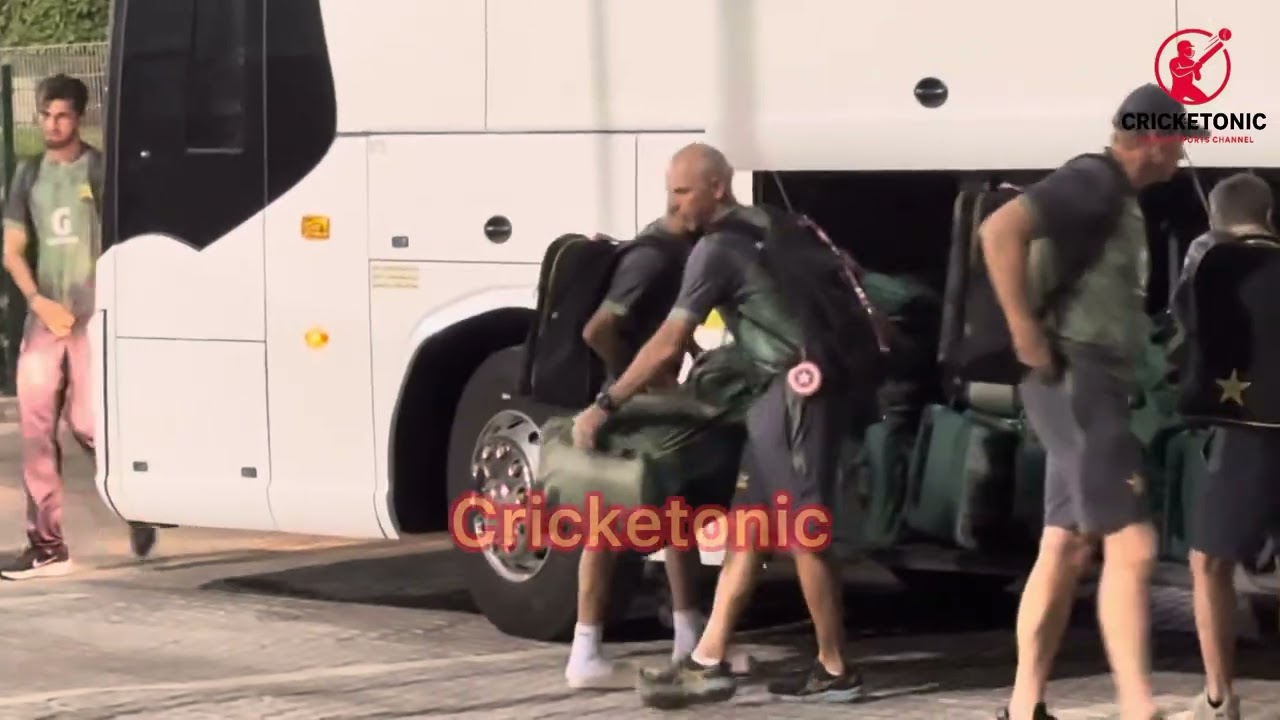 Pakistan Cricket Team arrival at ICC Academy for Practice Session before Final of Tri Series