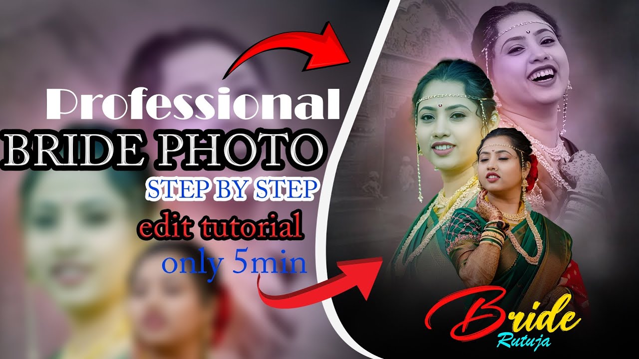 Bride photo editing photoshop || Double exposure effect in photoshop || Bride double exposure