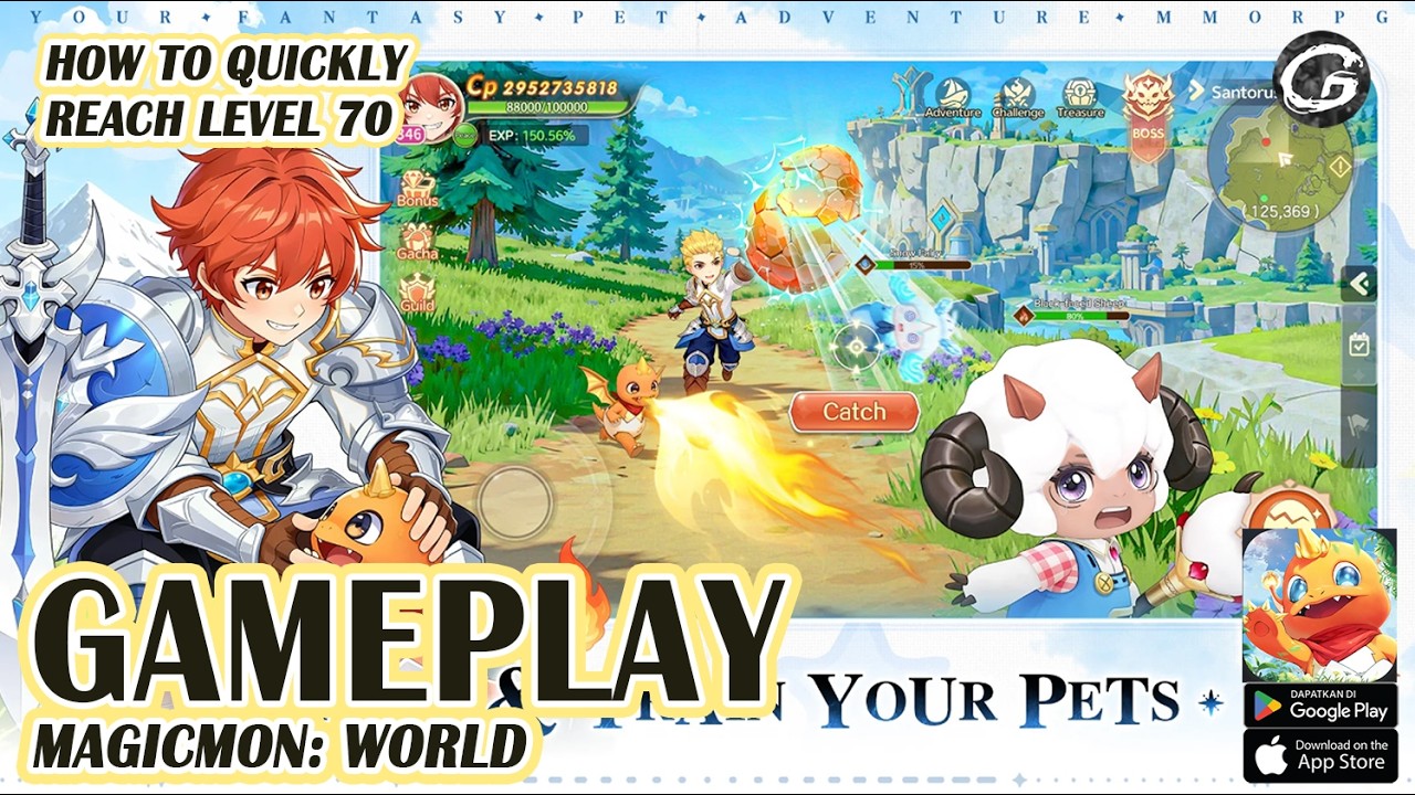 Magicmon: World Gameplay #2 Как быстро достичь 70-го уровня - Мобильная игра (Android)