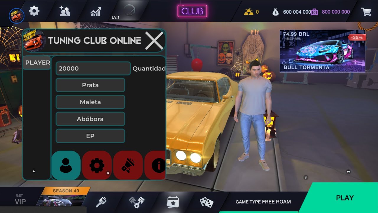 Novo Bug Tuning Club Online MALETAS INFINITAS (Hack Mod Menu) by BRAGA MODS