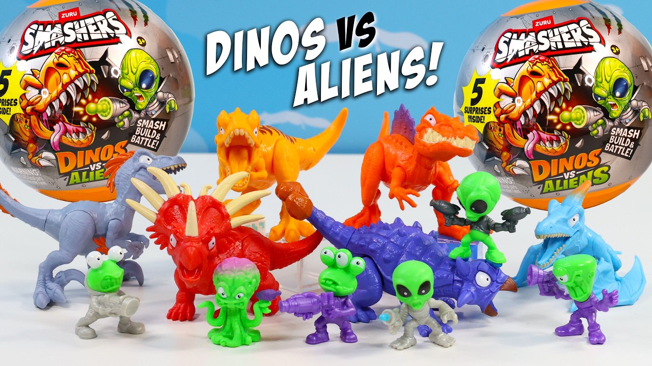 Smashers Dino vs Alien 5 Surprise Dinosaur ET Spheres Full Mini Collection Review