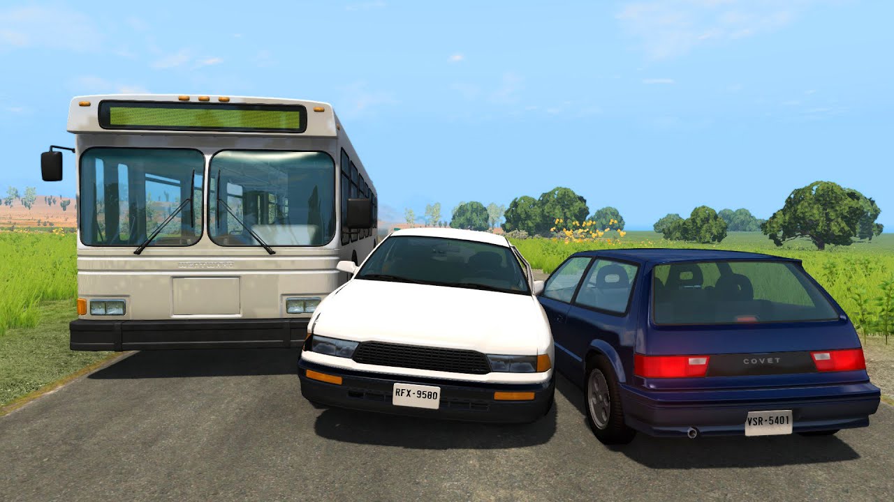 Car Overtaking Crashes Compilation #12 - BeamNG.Drive