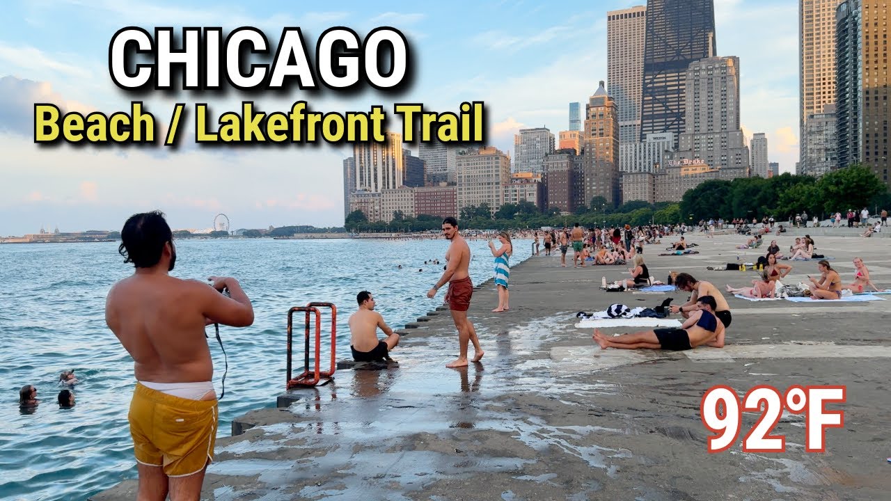 Chicago 😎🥵 Hot Summer Day In Lakefront Trail & Beach Walking Tour | July 23, 2025 | 4K Video