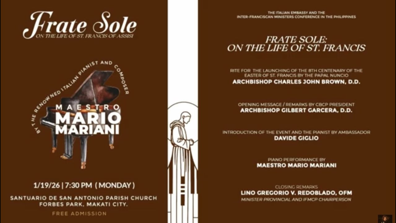 Frate Sole - On the life of St. Francis - Live in Manila 19th January 2026 (Mario Mariani, piano)