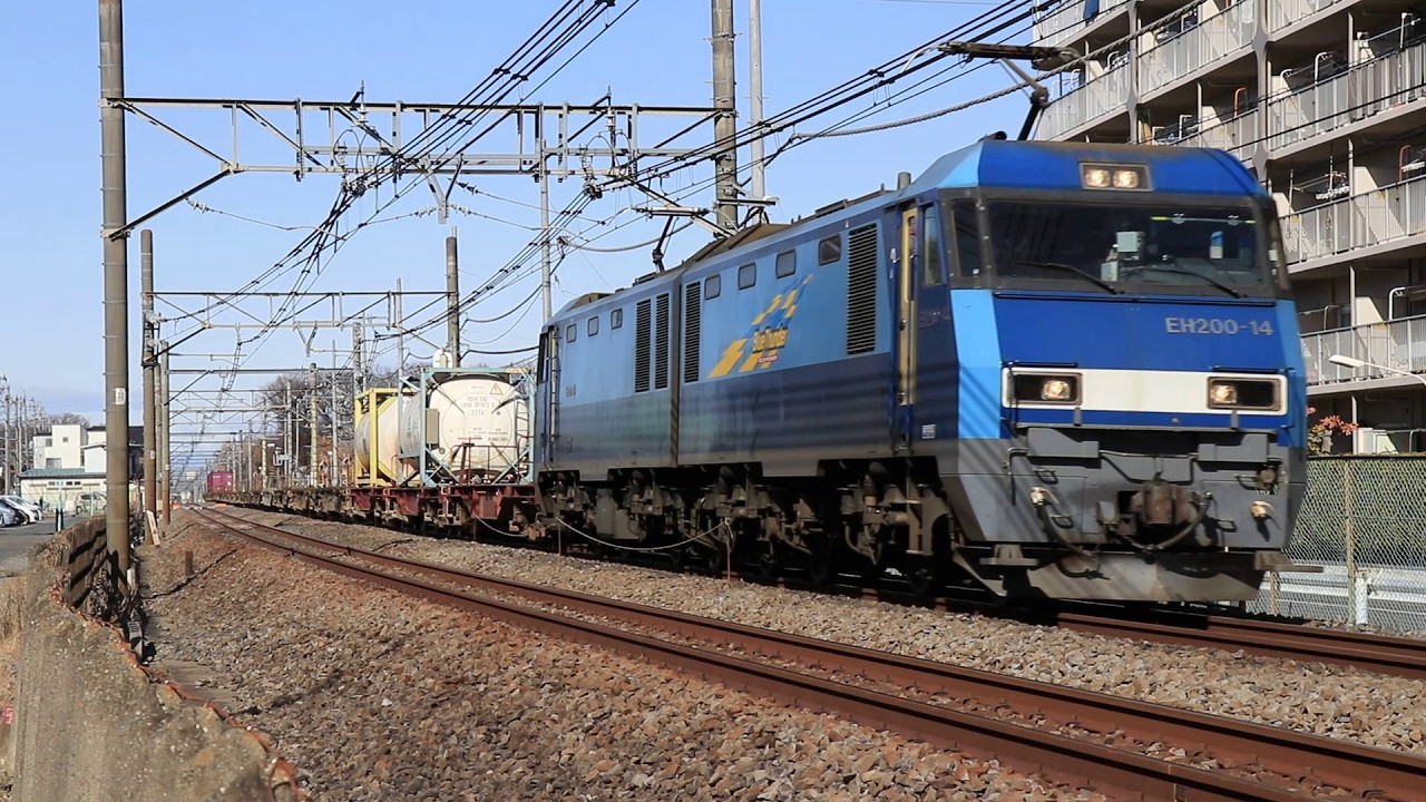 ブルーサンダーEH200-14コキ2088レとE231系のすれ違い・2026/1/26