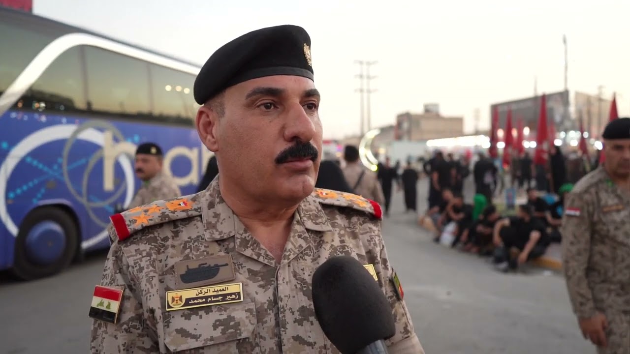 الفرقة المدرعة التاسعة تؤمّن طريق الزائرين إلى كربلاء المقدسة وتقدم الخدمات