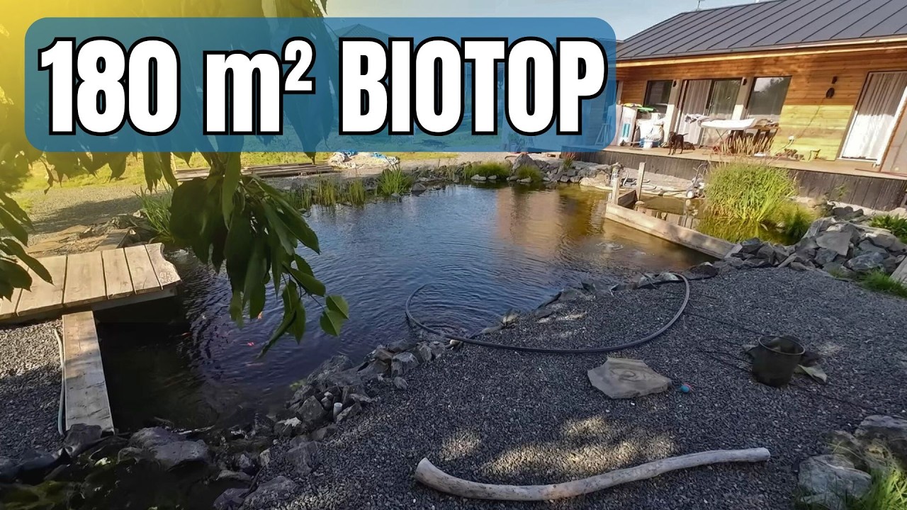Stavba koupacího jezírka s říčkou a filtračním jezírkem | 13min Timelapse