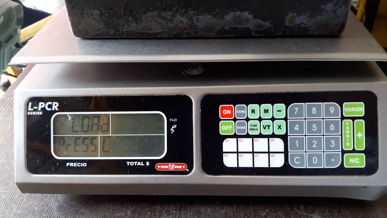 Ajuste de peso (calibración) bascula Torrey modelo L-PCR, forma sencilla solo-peso
