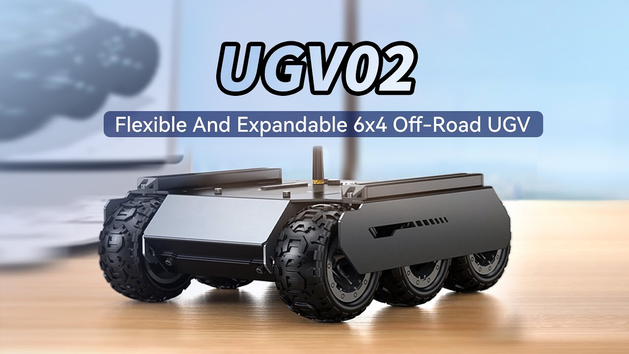 UGV, mobile robot, flexible 6x4 Off-Road, with extension rails and ESP32 slave computer