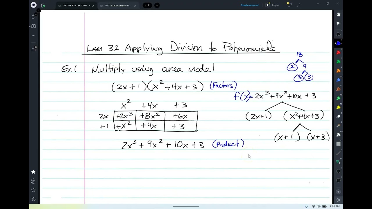 A2H Lsn 32 Applying Division to Polynomials b