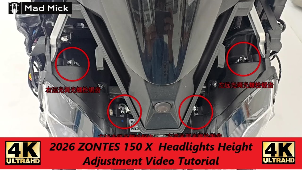 2026 ZONTES 150 X  Headlights Height Adjustment Video Tutorial