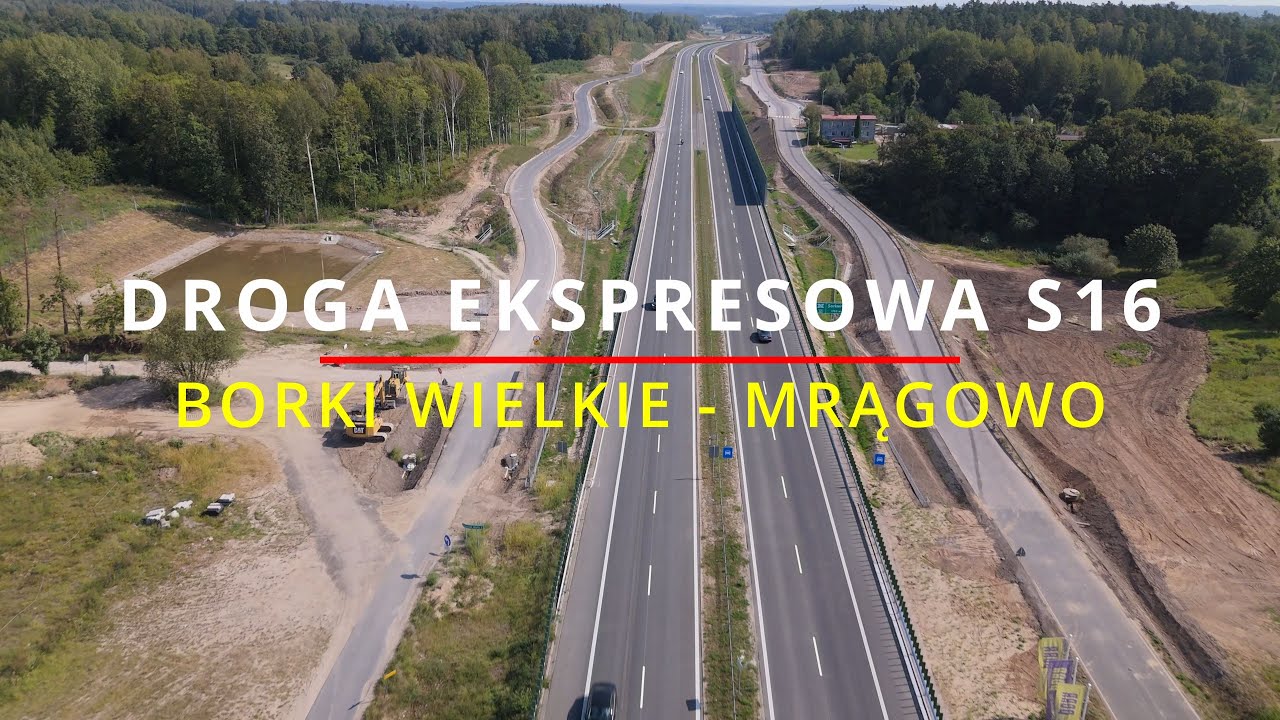 S16 Borki Wielkie - Mrągowo | Nowy odcinek drogi ekspresowej | Widok z drona 4K