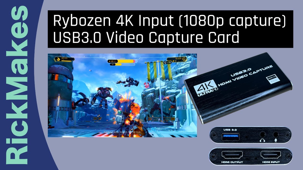 Карта видеозахвата Rybozen 4K Input (захват 1080p) USB 3.0