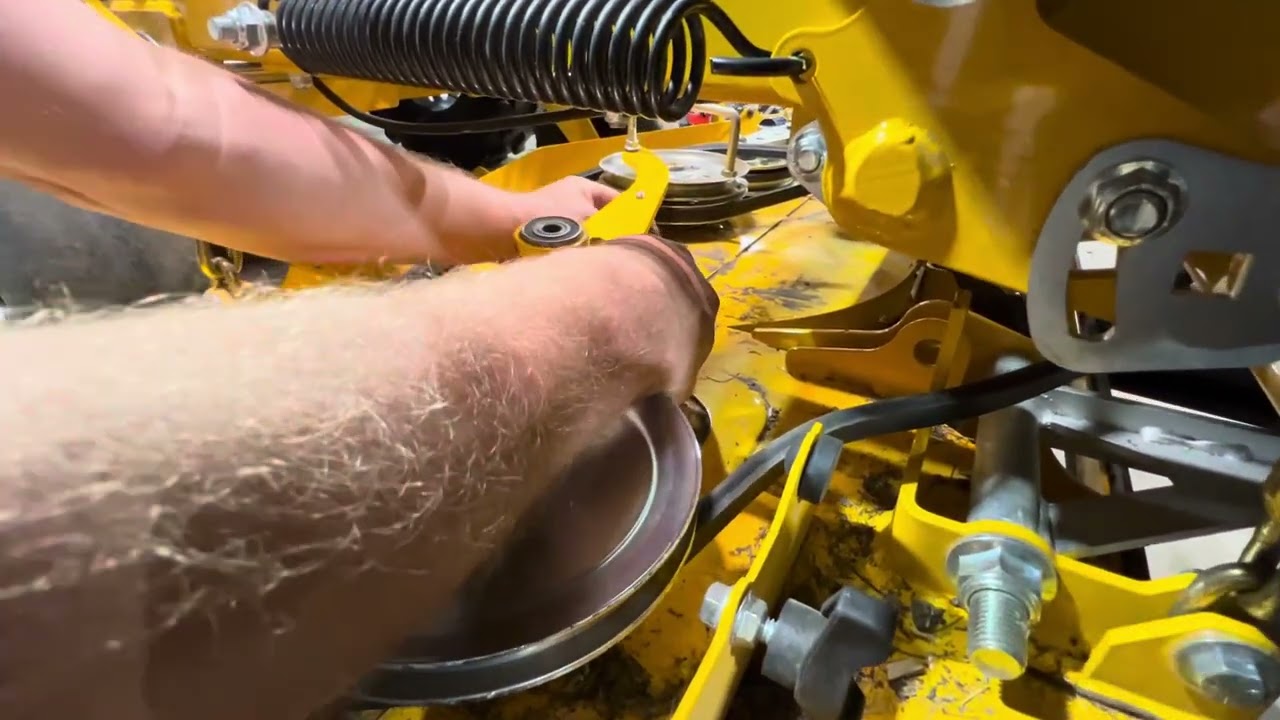 Wright ZXT Zero Turn Deck Belt Tension Arm Spring Installation