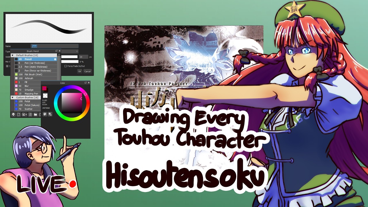 Drawing Even More Characters from Touhou Hisoutensoku!