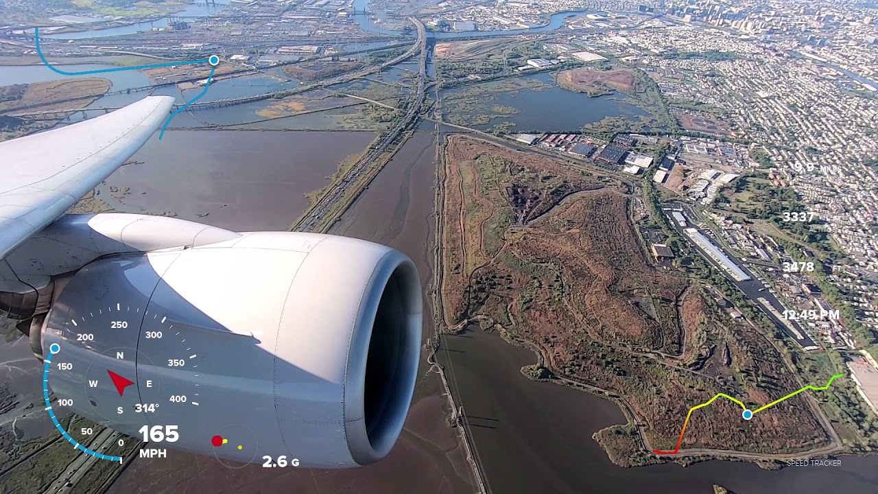 GPS Info - Gopro - United Airlines 777-200 takeoff from EWR Newark