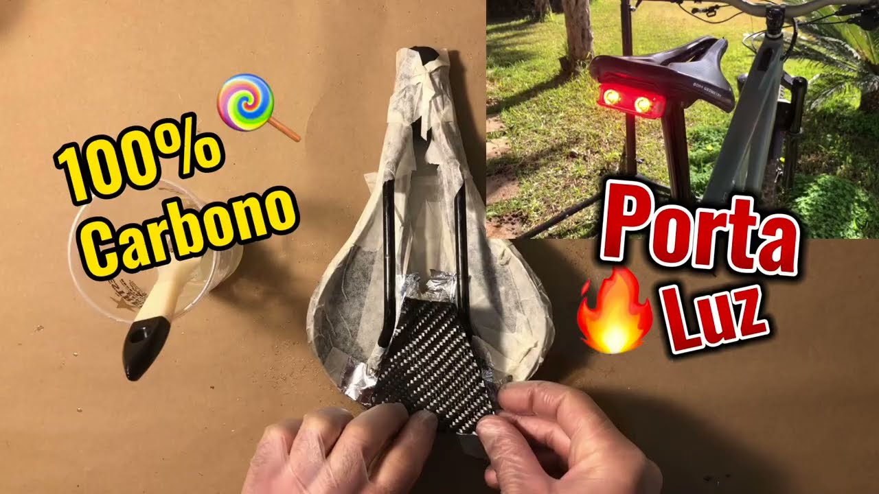 Porta luz trasera 100% Fibra de Carbono bicicleta