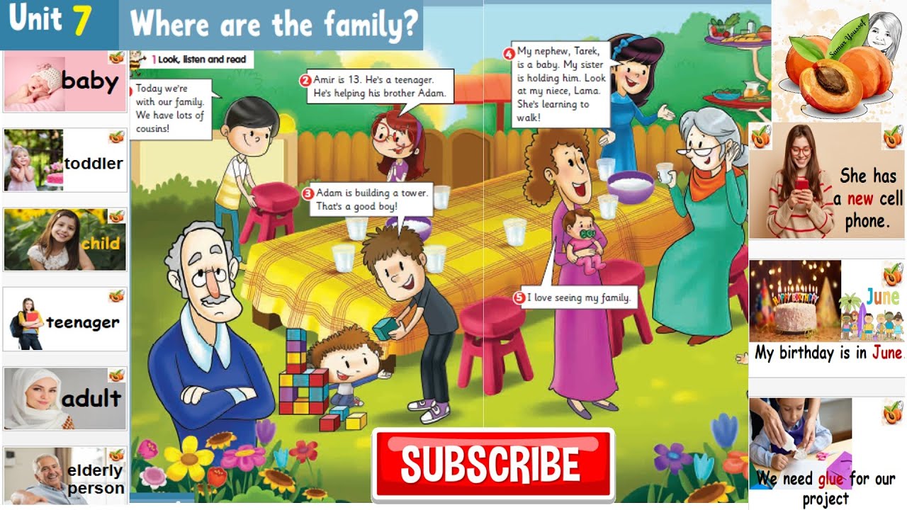 CONNECT PLUS primary 3 Unit 7 Where are the family? audio and Teacher's guide - Flashcards
