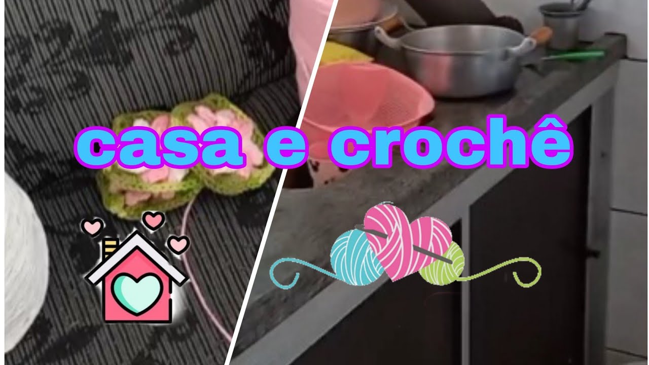 rotina com croch&ecirc; e casa,trabalhando fora.
