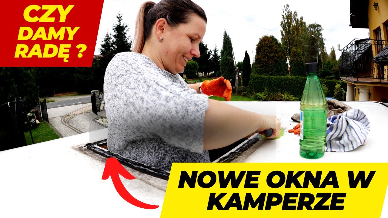 🇵🇱Montaż OKIEN DACHOWYCH  w starym KAMPERZE. Okna z demontażu. DOMETIC MINI HEKI 40x40. Mobitech