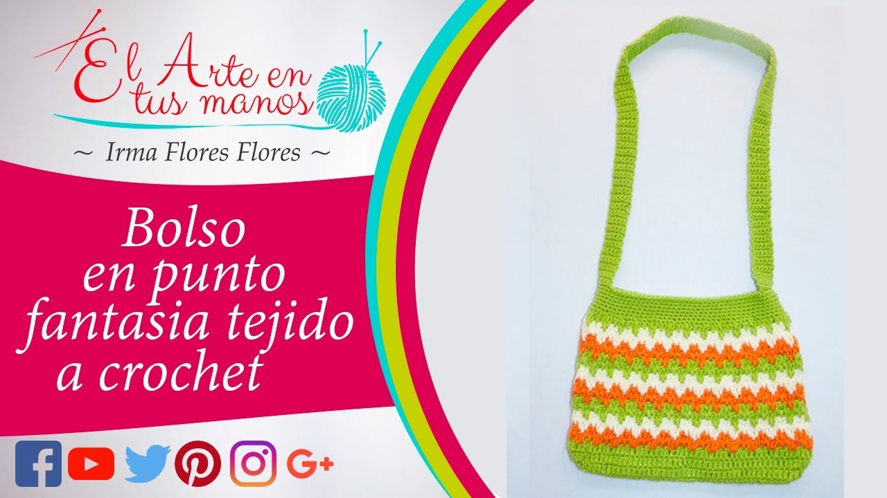 TEJE ESTE HERMOSO BOLSO EN PUNTO FANTASIA A CROCHET FACIL Y RAPIDO DE TEJER